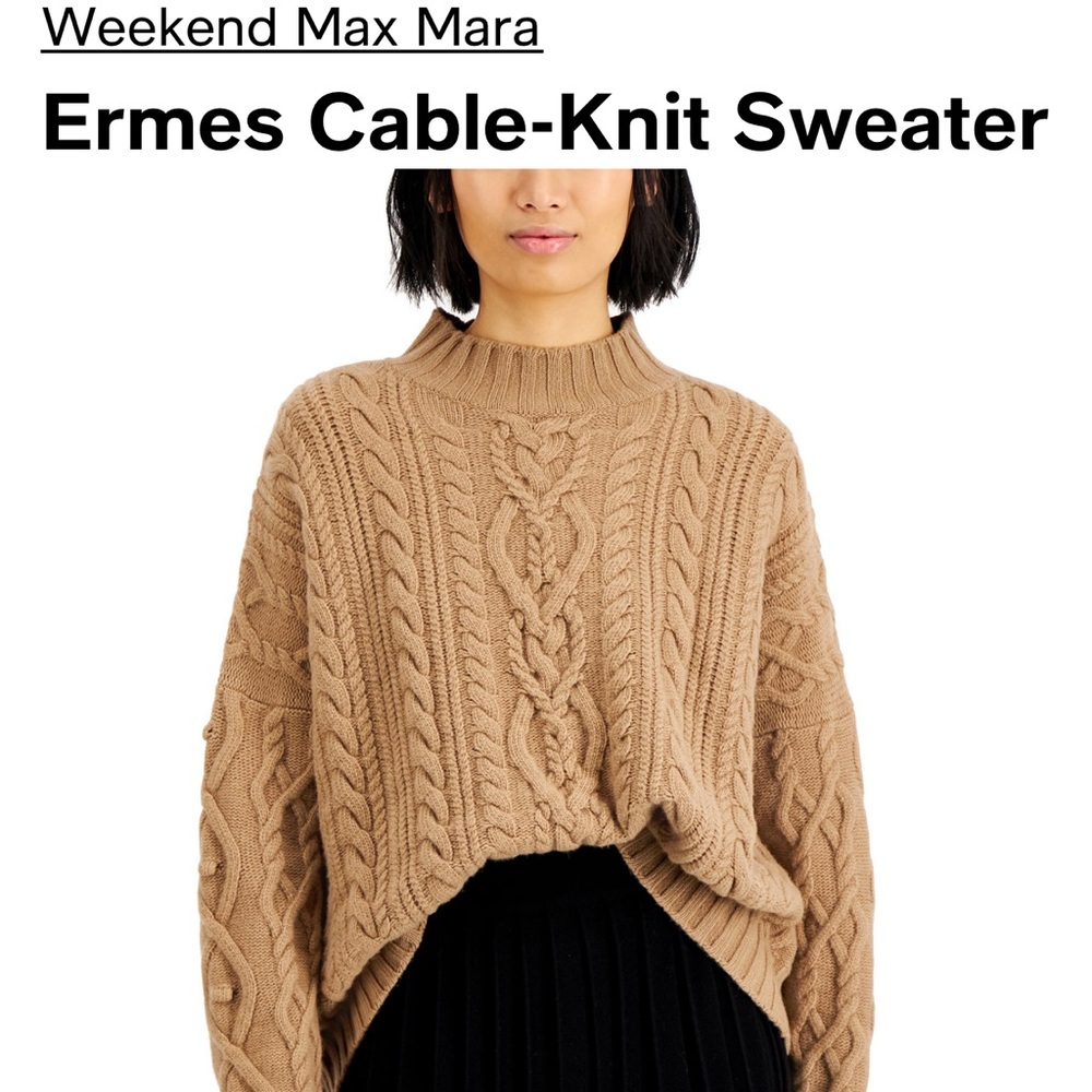 Max Mara Weekend Warm and cozy cable-knit sweater.